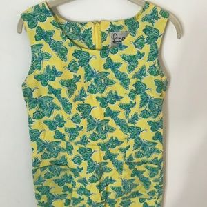 Vintage Lilly Pulitzer Green & Yellow Shift Dress